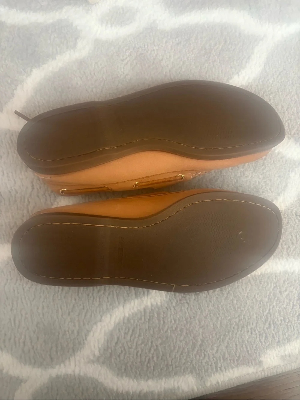Sperry top slider authentic original STS10467 men’s 10.5W leather boat shoes tan